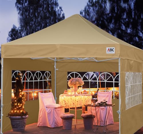 Image of ABCCANOPY Pop up Canopy Tent with Elegant Church Window 10X10,Beige