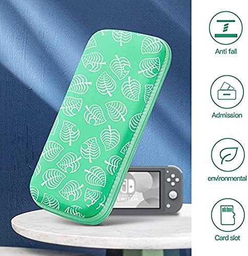 Animal Crossing Switch Case, Portable Carrying Case for Switch [for Animal Crossing: New Horizons], Slim Protective Storage Travel Case for Switch with 10 Game Card Slots -Green