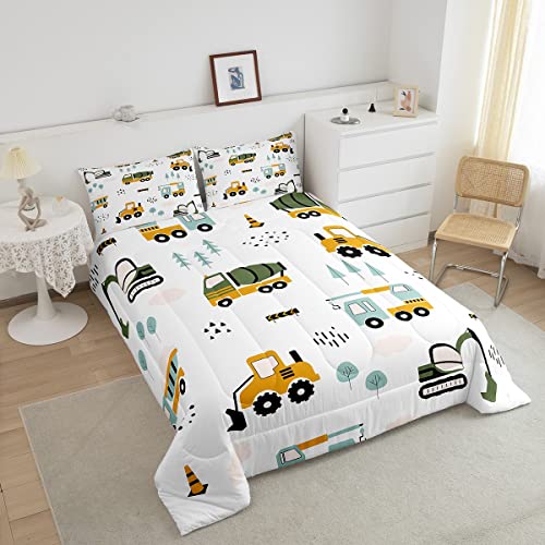 Escavadeira infantil edredom construção caminhões conjunto de edredom para meninos adolescentes veíc