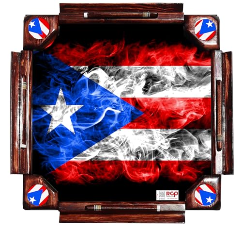 Mesa de Dominó Cubana con Bandera Puerto Rico Plegable