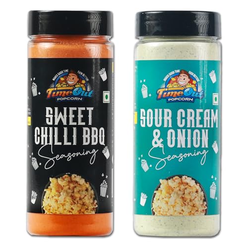 Image of Time Out Popcorn BBQ & Sour Cream n Onion Powder, Multi Use Seasoning For Pop corn, Snacks, Pack of 2, 100g