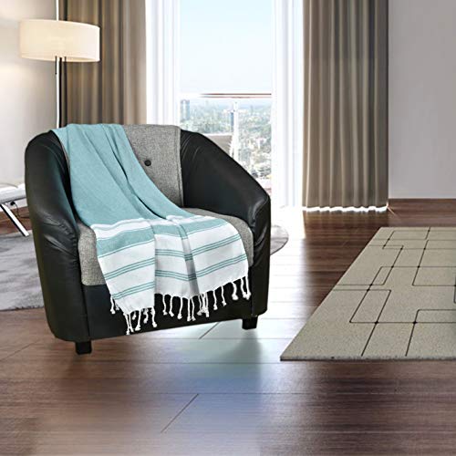 Glamburg Peshtemal Turkish Towel 100% Cotton Beach Towels Oversized 36X71 Set Of 6, Cotton Beach Towels For Adults, Soft Durable Absorbent Extra Large Bath Sheet Hammam Towel - Teal #TOP7