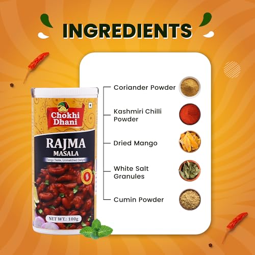 Image of Chokhi Dhani Rajma Masala 100g | Punjabi Rajma Curry Masala | Dhaba Style Gravy Spice Mix | Authentic Indian Rajma Masala Powder | Rich & Aromatic | No Artificial Flavours