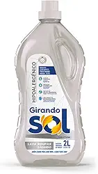 Lava Roupas Líquido Hipoalergênico Girando Sol 2L, Sabão Líquido Lava Roupa Para Peles Sensíveis (Embalagem pode variar)