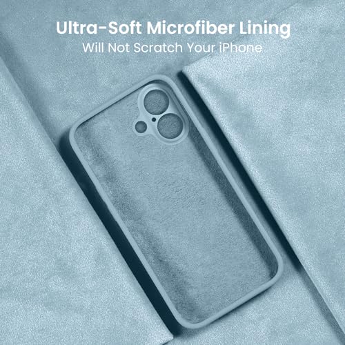 Image of FireNova Designed for iPhone 16 Case, Silicone Upgraded [Camera Protection] Phone Case, Soft Anti-Scratch Microfiber Lining Inside, 6.1 inch, Sky Blue