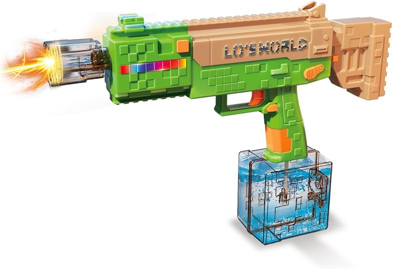 Electric Water Gun with LED Flash Cap, Summer Outdoor Beach Pool Party Toy Gift for Adults and Kids