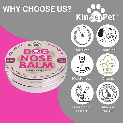 KinderPet® Dog Nose Balm Heal Soothe Moisturise Protect Dry Chapped Cracked Sore Crusty Noses Lick-Safe Organic All Natural Made in the UK 60g - Image 4