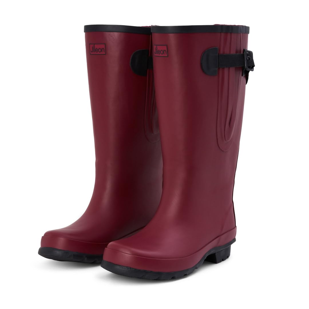 Jileon Extra Wide Calf Rain Boots - Ideal for Wide Feet, Ankles & Calves - Fit 16 to 23” Calves - Durable & Waterproof