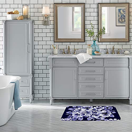 Tapis de douche floral ultra absorbant et lavable en machine - 4