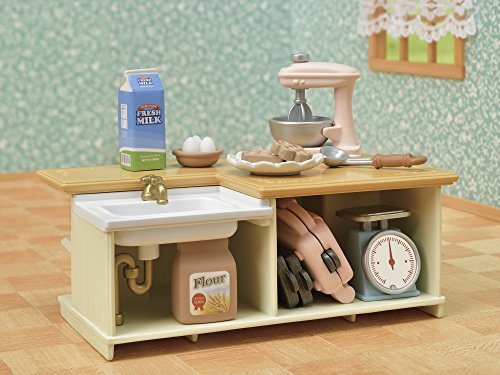 Sylvanian Families - Kitchen Island Jogo Conjunto de Cozinha, 3+ Anos, Multicor, 5442