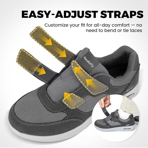 Women's Adjustable Fit Diabetic Shoes Orthopedic Walking Sneakers | Plantar Fasciitis/Swollen Feet/Bunions | Wide Size 6.5-11.53