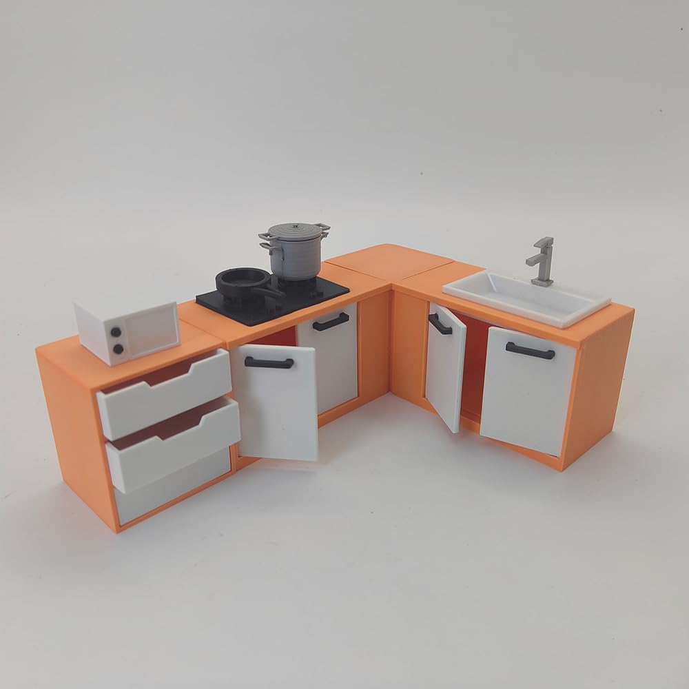 LYTP121004 1/12 wiosna pocałunek chwile wiosna kuchnia druk 3D DIY miniaturowe sceny domek dla lalek kreatywne dekoracje pulpit scenariusze mini modele 30 cm BJD OB lalka