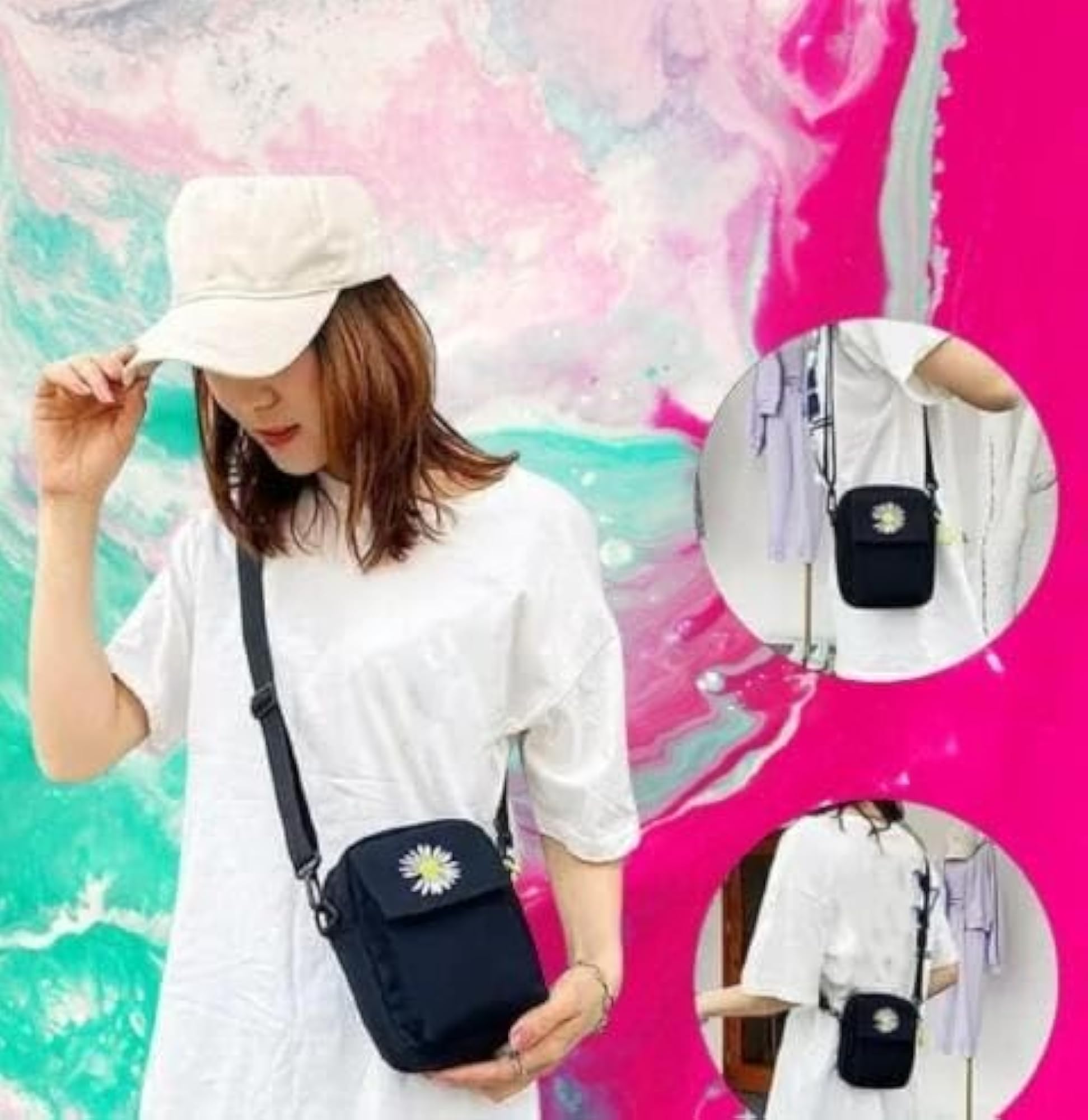 Everyday Small Sling Bag, Canvas Crossbody for Men & Women