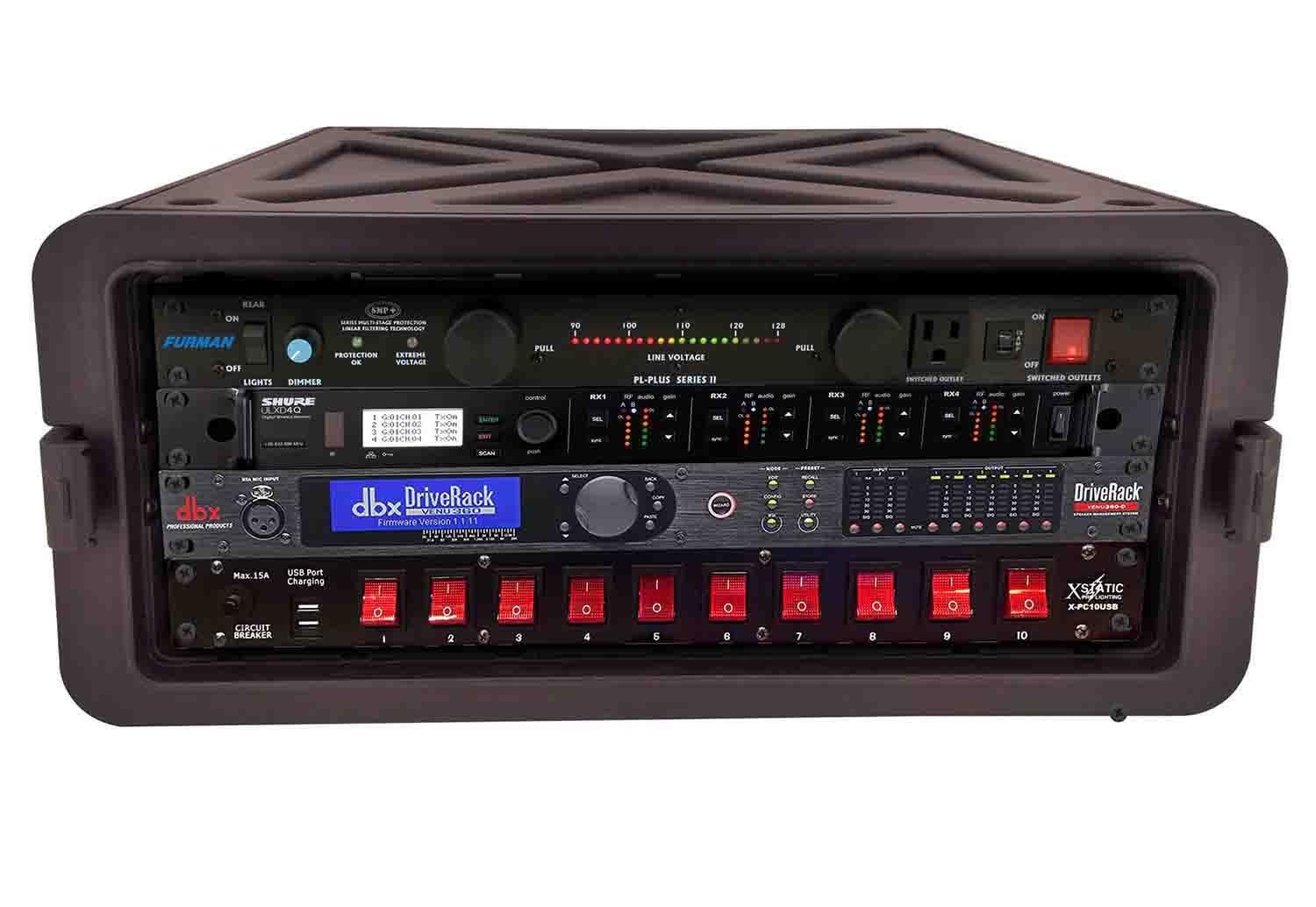 Prox XM-4U VaultX 4U Rack Air-Tight Estuche ABS Sellado al Agua, Negro, Talla única, Estuches, Black, Talla única, Estuches