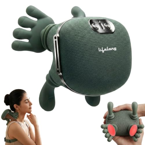 Image of Lifelong Cordless Neck Massage Machine for Body Pain | 4D Kneading Back Massager for Pain Relief and deep Tissue | Simulated Human Hand Design | Wireless, Portable & Ergonomic Design