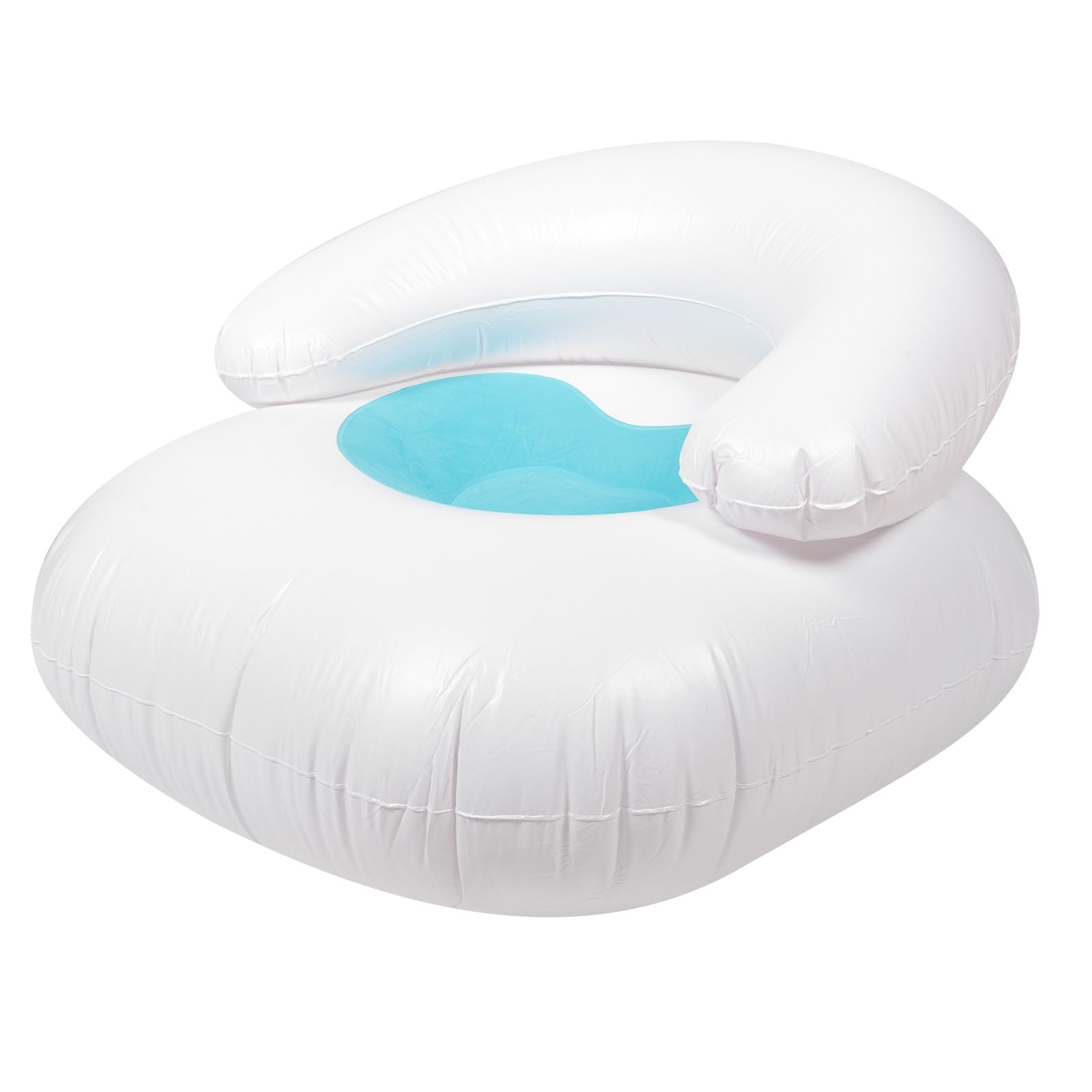 Sofá inflable azul de PVC resistente con respaldo ergonómico para camping