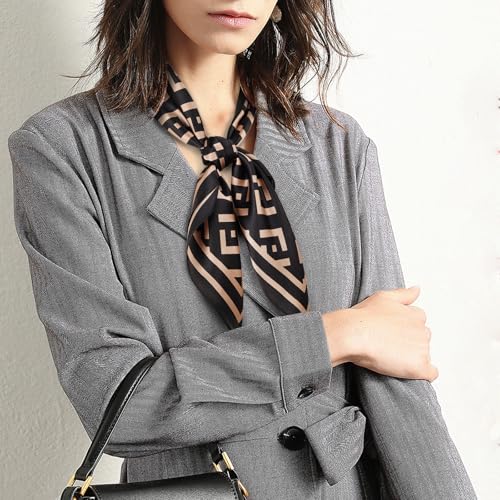 EXTREE 100% Pure Mulberry Silk Scarf Fashion Hair for Women Scarf Lightweight Square Neckerchief 27.5× 27.5 inches3