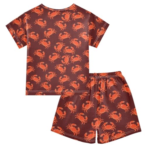 ALAZA Cartoon Crab Vintage Pajamas Short Sleeve 2 Piece Sleepwear Top and Bottom Pajama Set Unisex2