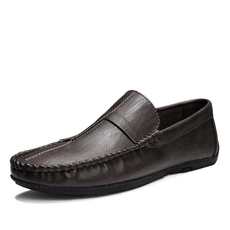 Loafers for Men Stitching Details Round Toe Moccasins Shoes Vegan Leather Comfortable Resistant Lightweight Fashion Slip On