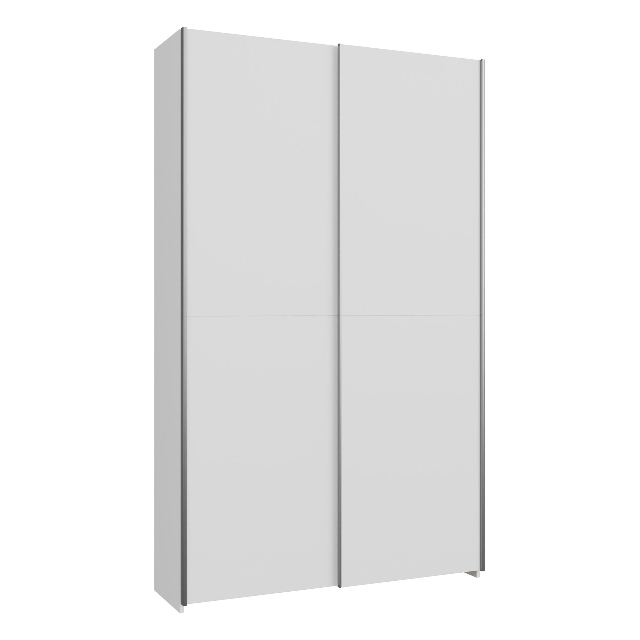 Forte Home Nook Armadio 120 moderno con 2 ante, camera da letto, legno bianco, larghezza 120,1 cm x altezza 210 cm x profondità 39,1 cm