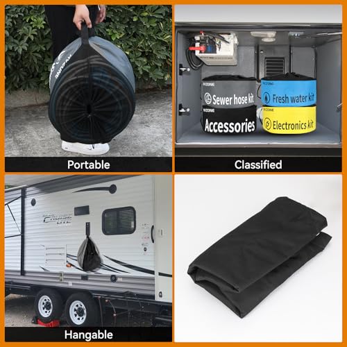 Image of RVZONE 4‑Pack Waterproof RV Hose Storage Bag for Hoses, Cords & Accessories
