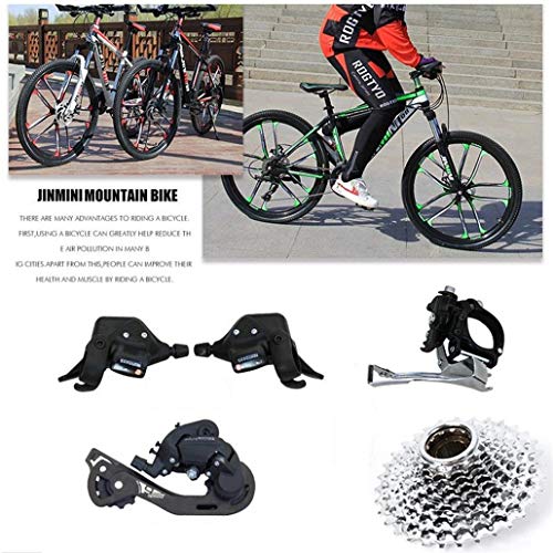 JLRTY Mountainbike Mountainbike, 26 Zoll Bergfahrräder Hardtail, Carbon-Stahlrahmen, Vorderradaufhängung Doppelscheibenbremse, 21/24/27 Beschleunigt (Color : White+Blue, Size : 21 Speed) – Bild 4