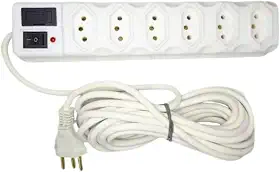Filtro De Linha 5 Metros Régua Protetor Elétrico 6 Tomadas (Branco, 5 metros)