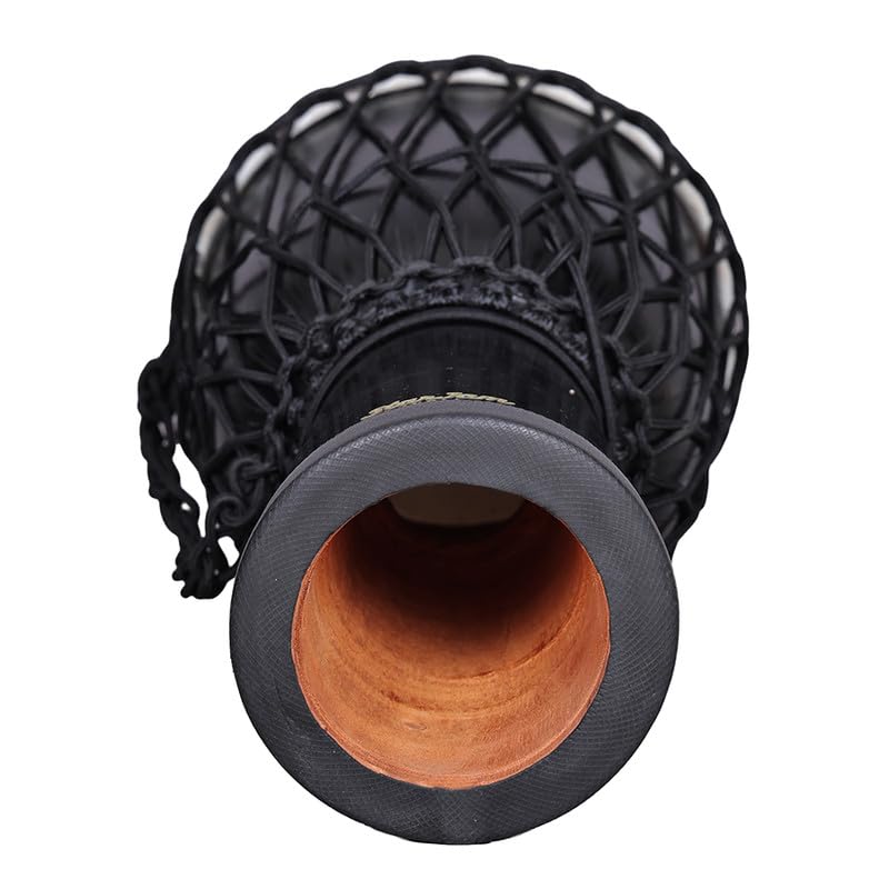 Image of StarJam- Djembe 8 Inches Diameter X 16 Inches Height Mahogany Wood Djembe Drum with BAG - Pure Black (8 x 16 Inches)