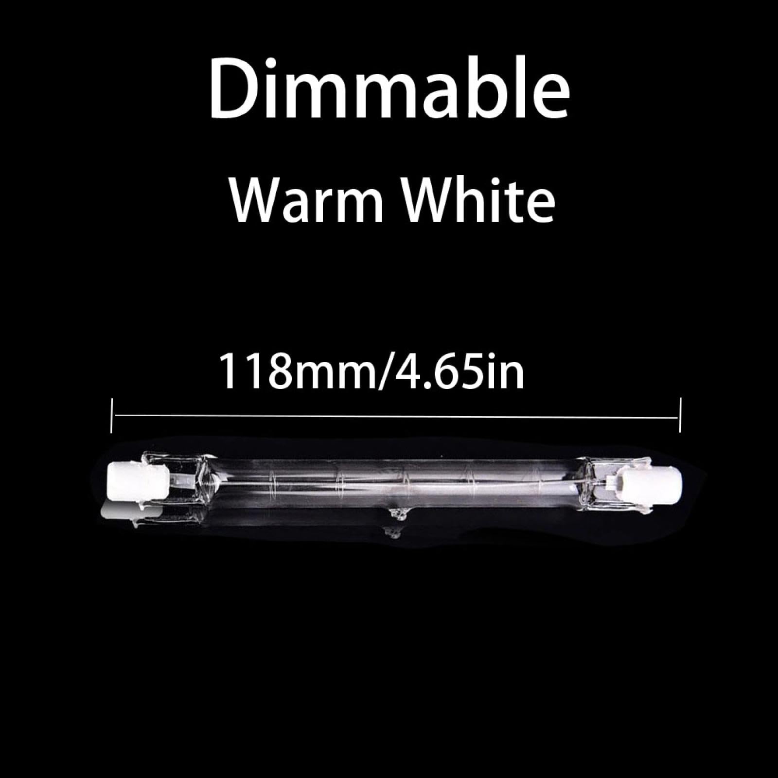 Wolfram-Halogen Leuchtmittel R7S 118MM 100W 230V T3 J Typ Doppelendige lineare Halogenlampe R7S J118 300W Dimmbar Warmweiß 20PC 100W