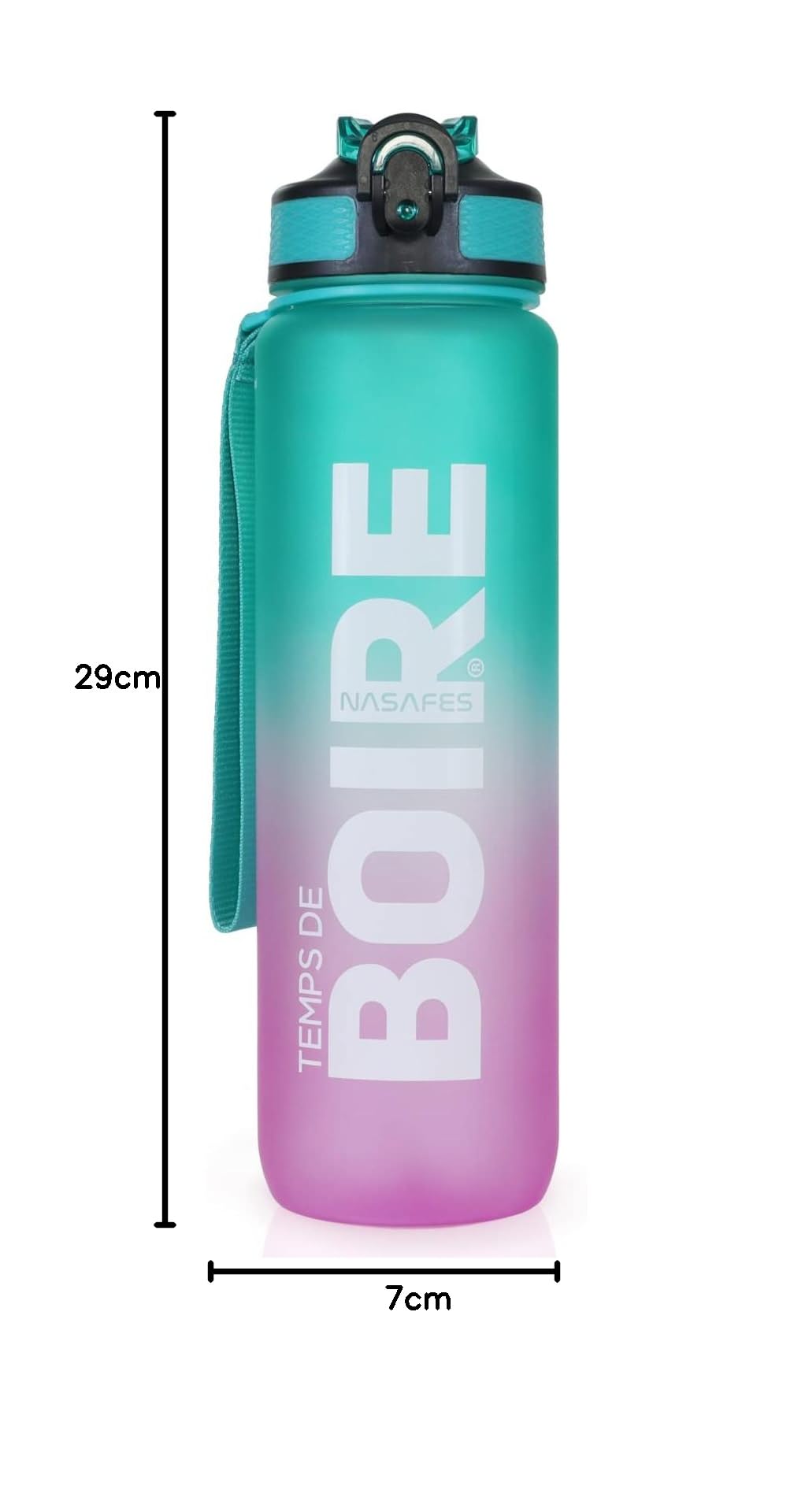 Gourde Motivation Francais Avec Marqueur De Temps Français, Bouteille D'eau Rappelle De Boire. Sans BPA