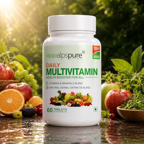 Image of Alpspure Nutra Combo -Daily Multivitamin 60 Tablets & Omega 3 Fish Oil 1000mg 60 Softgels (EPA & DHA), Supports Healthy Heart & Joints |Complete Health Booster Multivitamin with Minerals