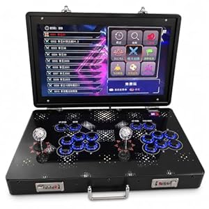 Mini Tragbare 35000-in-1 Arcade-Spielkonsole, Faltbare Metallbox Retro-Spielmaschine mit 21 Zoll Bildschirm, Such-, Versteck- und Pausenfunktionen