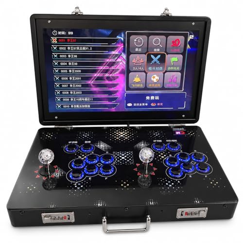 Mini Tragbare 35000-in-1 Arcade-Spielkonsole Faltbare Metallbox Retro-Spielmaschine mit 21 Zoll Bildschirm Such- Versteck- und Pausenfunktionen