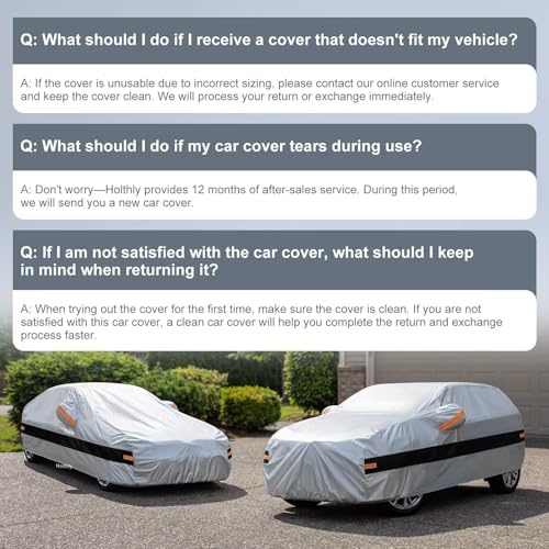 Image of 10 Layers Car Cover Custom Fit for Ford Focus Sedan (2010-2026), Waterproof All Weather for Automobiles, Outdoor Full Cover Sun Dust Rain Protection with Cotton. Silver