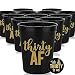 Thirty AF, 30 AF, 30th Birthday Party Cups 1"Talk Thirty to Me" Button, Set of 12, 16oz 30th Birthday Stadium Cups, Perfect for Birthday Parties, Birthday Decorations (Black)