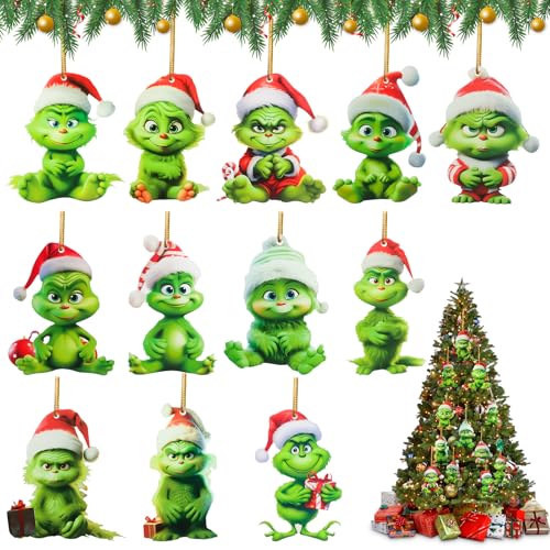 HGRGHH 12Pcs Weihnachten Deko, 2D Elf Christmas Decorations,...