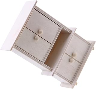 SECFOU Armário Mini Guarda-Roupa De Madeira Mini Boneca Acessórios Vintage Para Guarda-Roupa Infantil Brinquedos Mini Guarda-Roupa Para Artesanato Mini Casa Guarda-Roupa Conjunto De