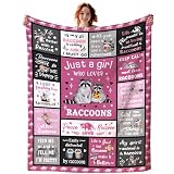 Dizogogo Raccoon Blanket Gifts for Women, Funny Stuffed Animal Throw Blanket, Best Birthday Gift for Kids Girls Adults 60"X50"