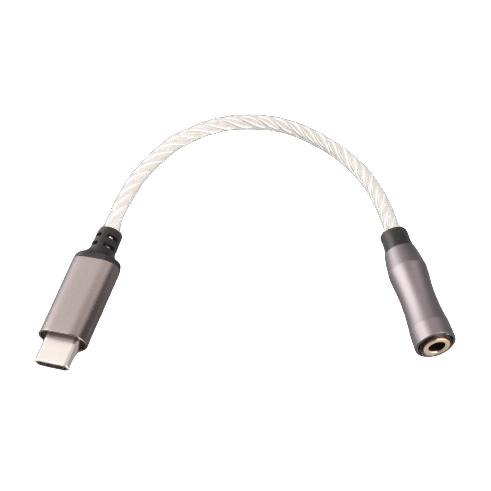 VBESTLIFE Adattatore per Amplificatore per Cuffie, Adattatore Jack per Cuffie da Tipo C a 3,5 Mm, 15 Cm USB da Tipo C a 3,5 Mm Femmina, Compatibile con Telefono PC(d'Argento)