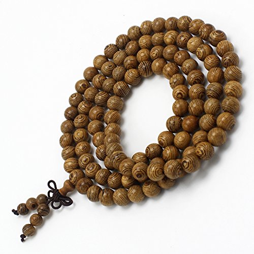 anzhongli Mala Beads Bracelet 108 8mm Prayer Meditation Sandalwood Elastic