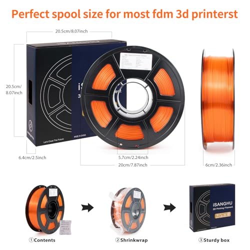 Image of 3D Printer PETG Filament HS Transparent Orange for Bambu Lab AMS,AMS Lite