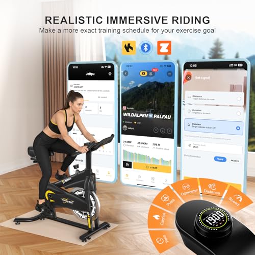 Image of Exercise Bikes for Home,Spin Bike with Adjustable Magnetic,Brake Pad Resistance Silent Belt Drive,350lbs /300lbs Weight Capacity &Upgraded Version Seat for Home Cardio&Weight Loss(QM-530W)