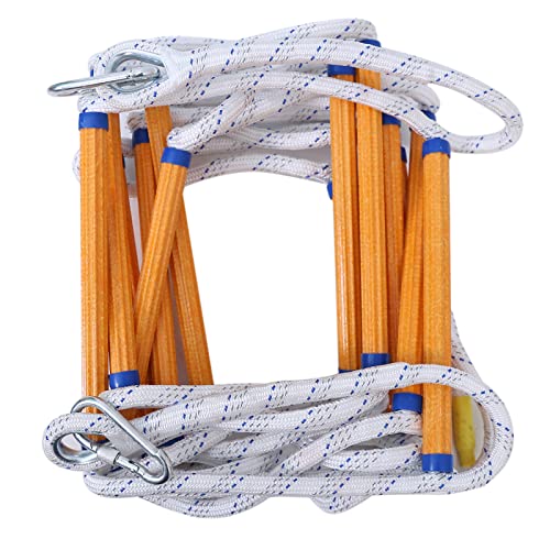 Image of Rope Ladder,16 Feet Emergency Fire Escape Ladders Flame Resistant Safety Rope Ladder with Hooks,Fast to Deploy Sturdy and Strong Portable and Reusable 2 Story,Weight Capacity up to 2000 Pounds