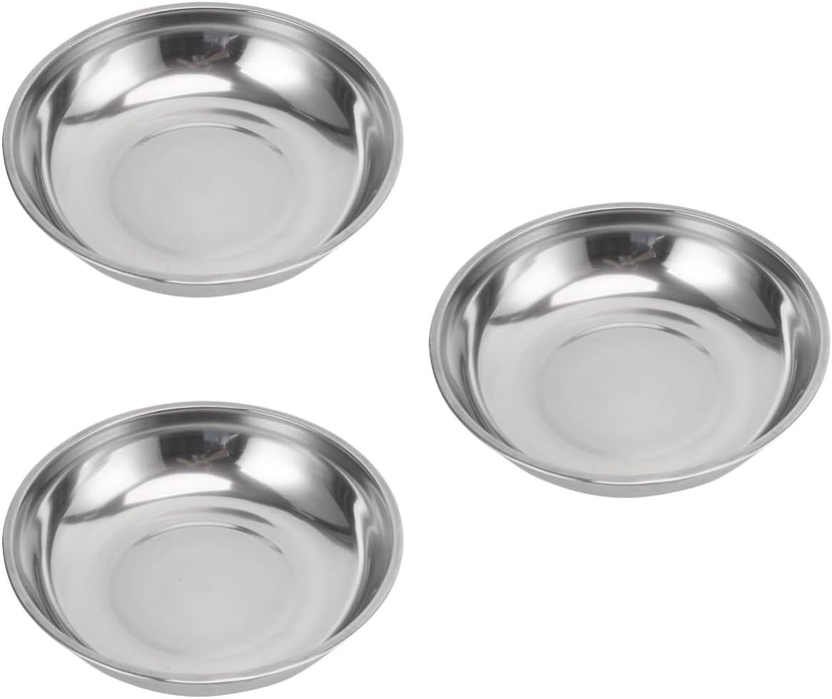 DOITOOL 3pcs Daily Use Stainless Steel Scale Tray Food Weighing Pan for Kitchen Jewelry Compact Lightweight Design for Portion Control