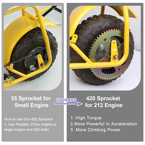 Image of High Torque 60T Sprocket #40 41 420 Chain 37mm Bore Compatible with Coleman CT100U CC100X Baja Doodle Bug DB30 Motovox MBX10 Mini Bike RB100 Monster Mega Moto MMB80 MMB105 Predator 212cc Parts