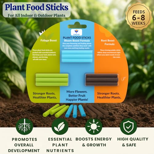 Image of Utkarsh Plant Food Sticks Combo - Root, Foliage & Bloom- Combo Pack of 3| Natural & Organic Nutrition for All Indoor & Outdoor Home Garden Plants | Multi-Purpose Plant Growth Booster