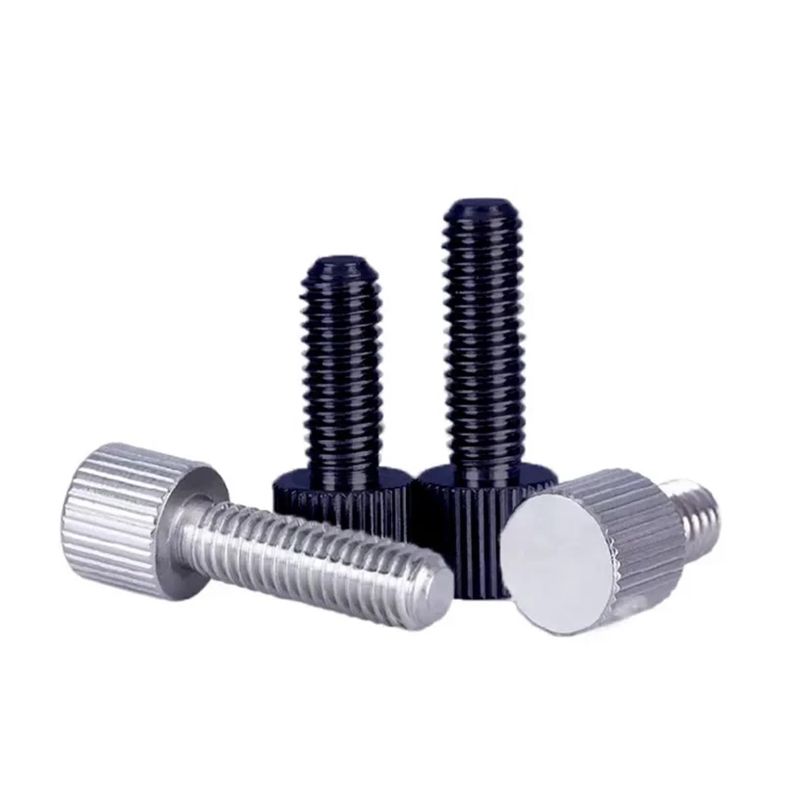 Viti zigrinate a Testa Piatta, Viti A Testa Piatta Zigrinata Nere e Acciaio Inox Misure Multiple Confezione da 5/10 Pz