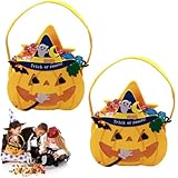 VPOUERY Halloween Tasche Für Süßigkeiten, Kürbis Candy Bag, Halloween-Beutel für Bonbons,Faltbar Korb für Süßigkeiten oder Saures(A)
