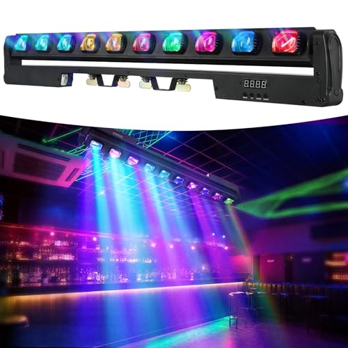 BETOPPER Moving Head LED Light Bar, 10 x 15W RGBW 4-in-1 Stage Light, Fanless Silent Operation, DMX512/RDM 7/13/43CH, 0-100% Dimming, 1-30Hz Strobe, for Theatre, Church, DJ & Live Events，1Pack