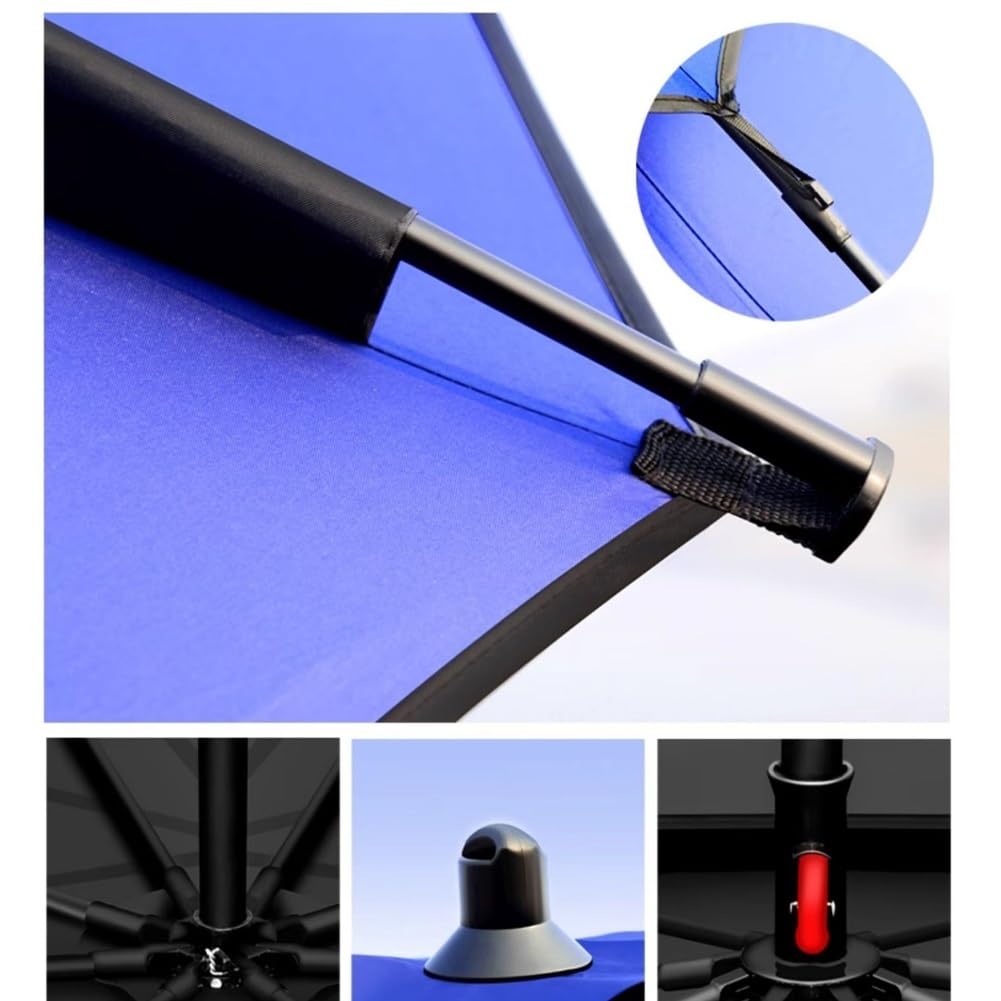 Parasol plażowy odporny na wiatr, 200/220 cm, z ochroną UV, parasol ogrodowy z torbą transportową, do wędkowania na świeżym powietrzu, biwakowania i pikników
